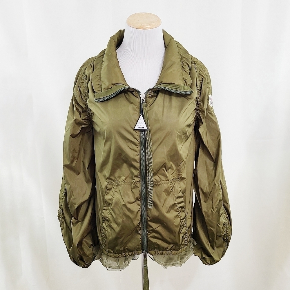 Moncler Sana Swing Jacket Dark green Lightweight Designer Women's size 0